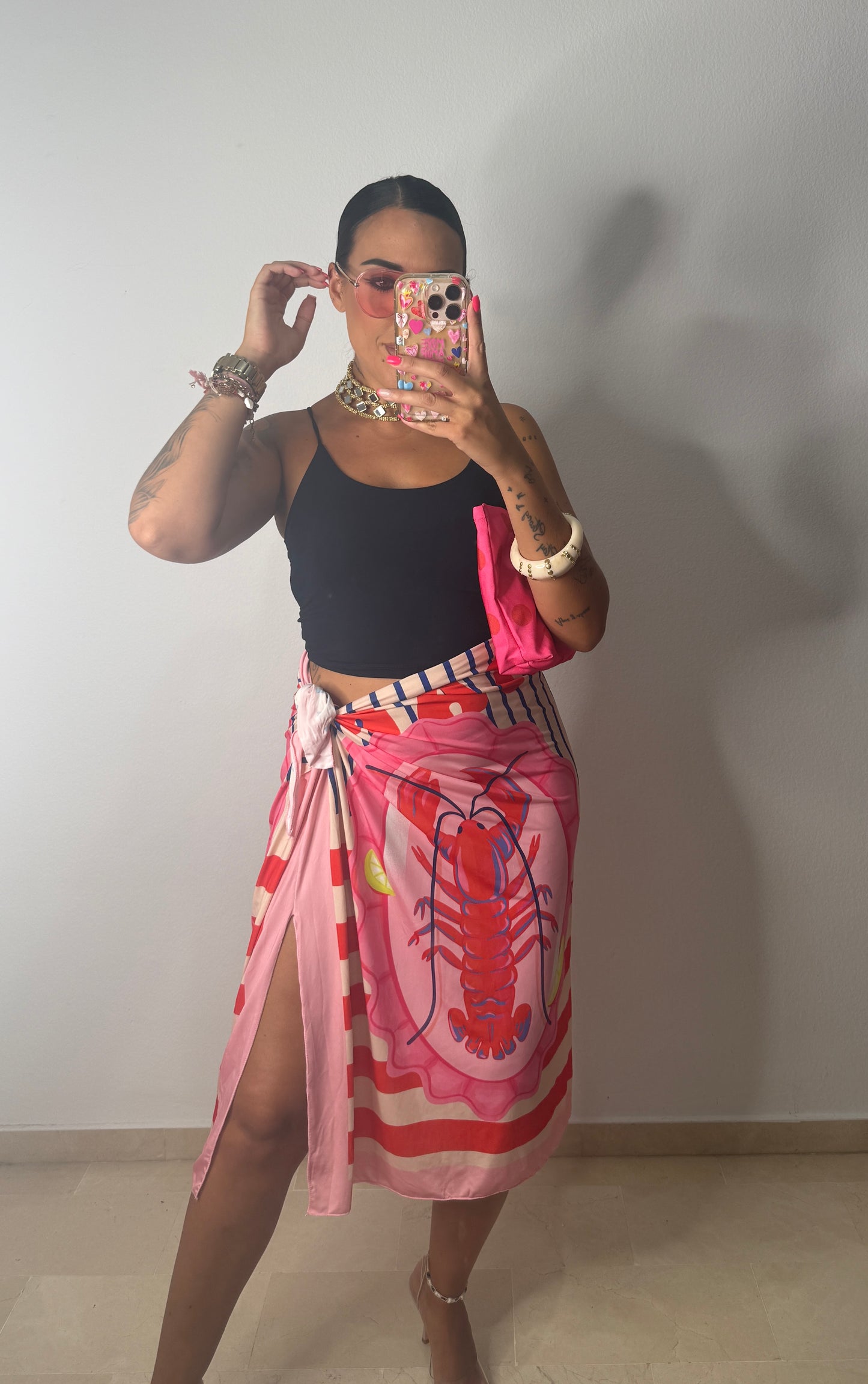 FALDA PAREO MIDI CRAB