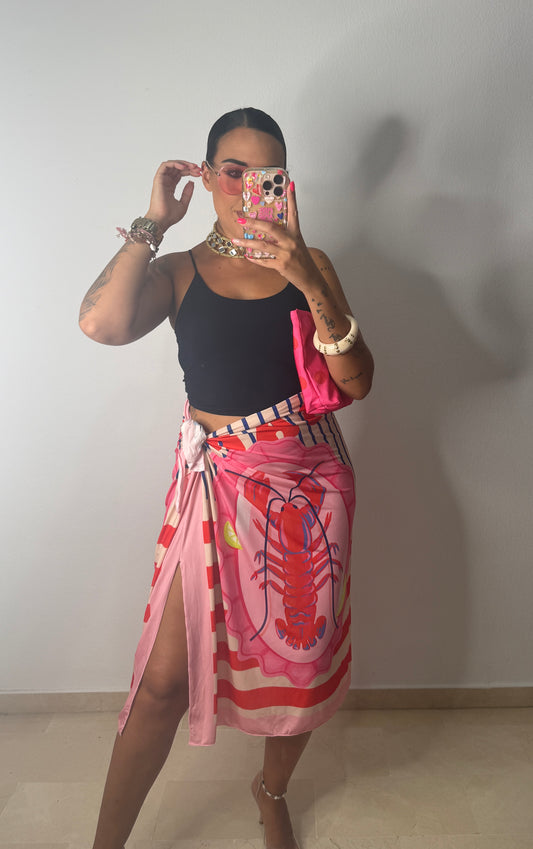 FALDA PAREO MIDI CRAB