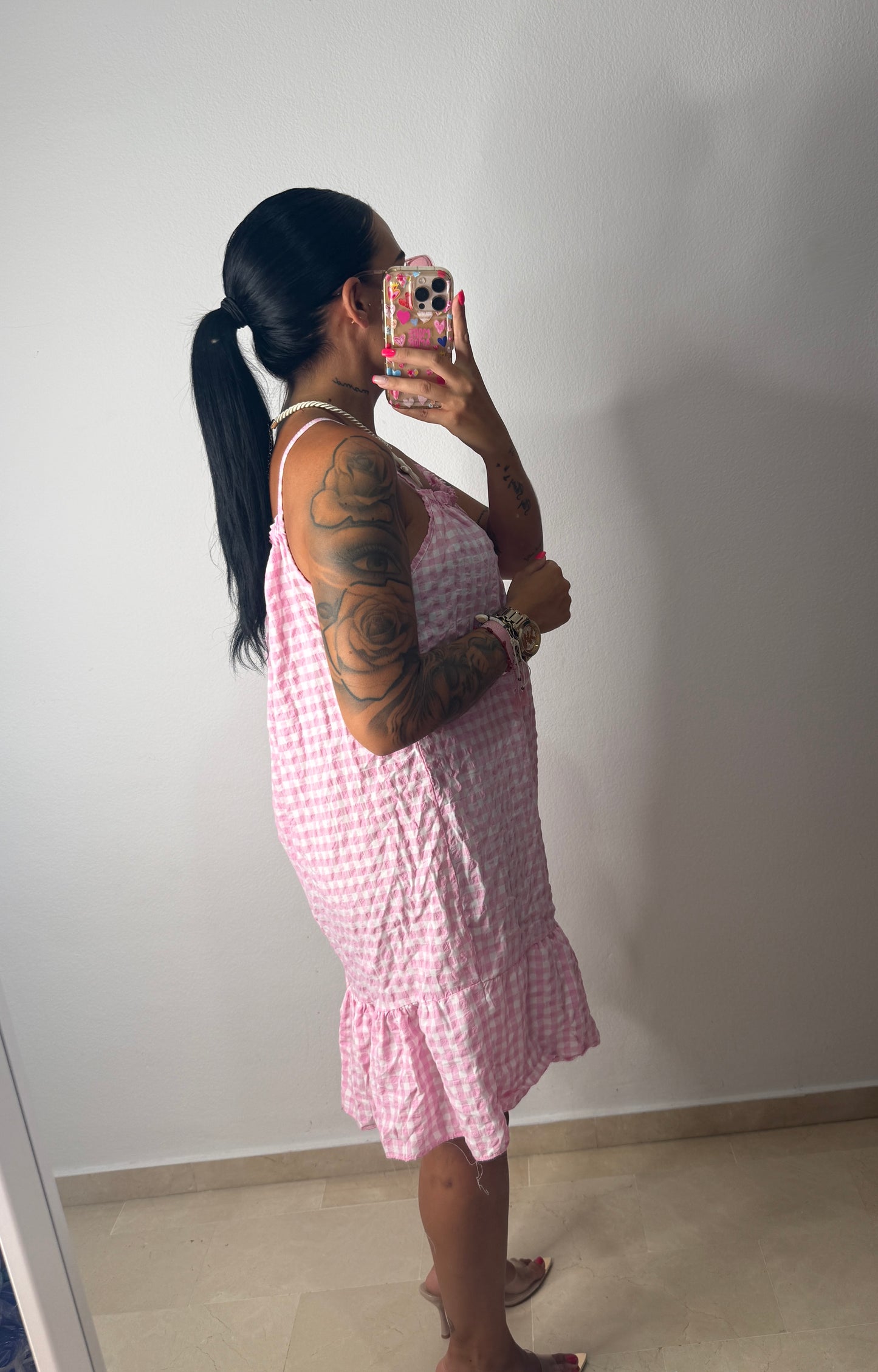VESTIDO VICHY BABY PINK