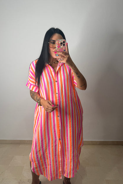 VESTIDO CAMISERO NEON RAY WHITE