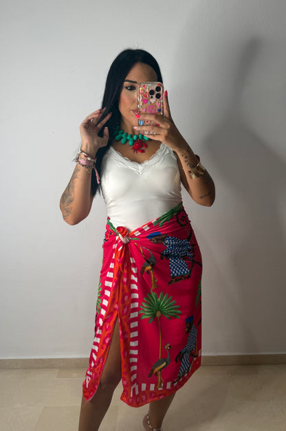 FALDA PAREO MIDI JUNGLE