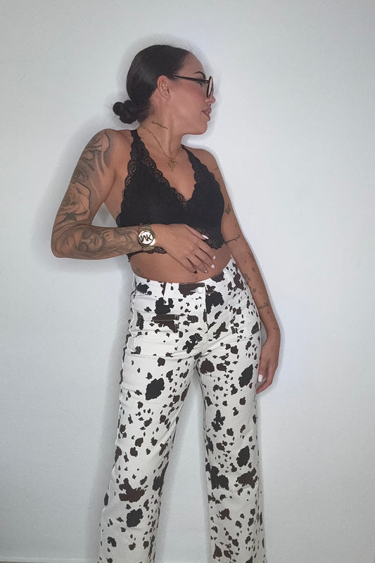 JEANS COW BLACK AND BROWN