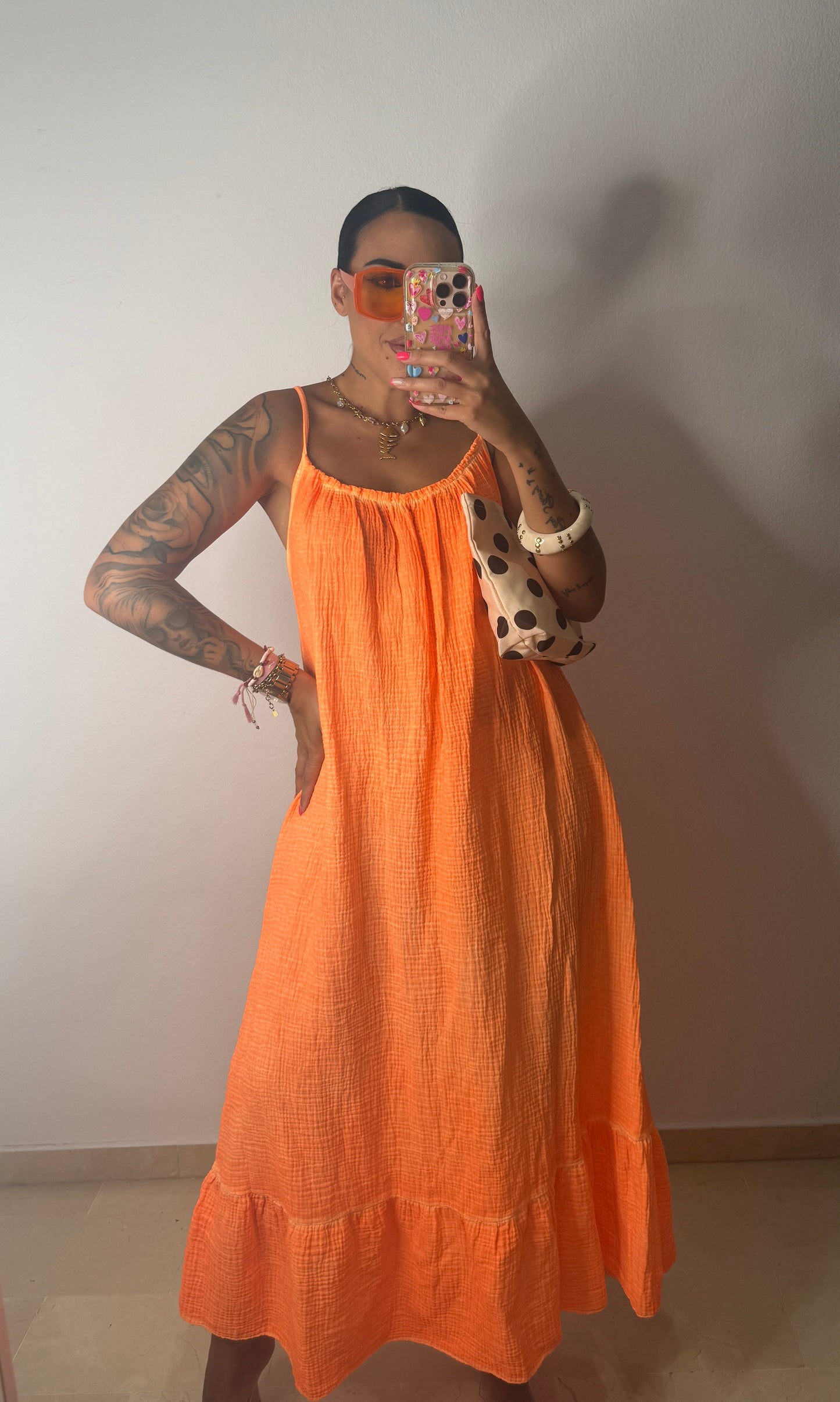 VESTIDO MENORCA FLÚOR ORANGE