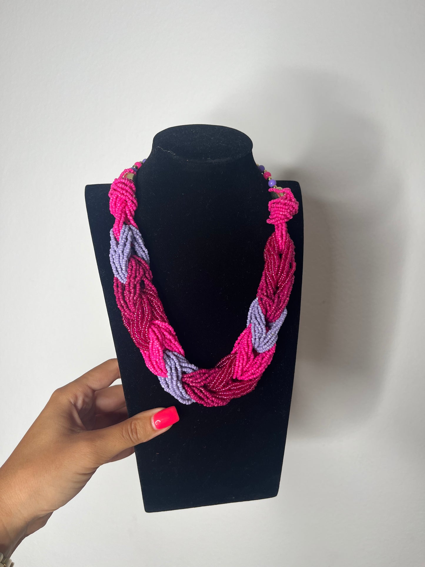 COLLAR TRENZADO PINK