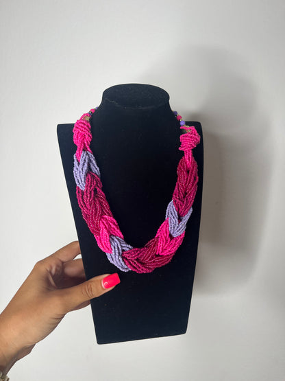COLLAR TRENZADO PINK