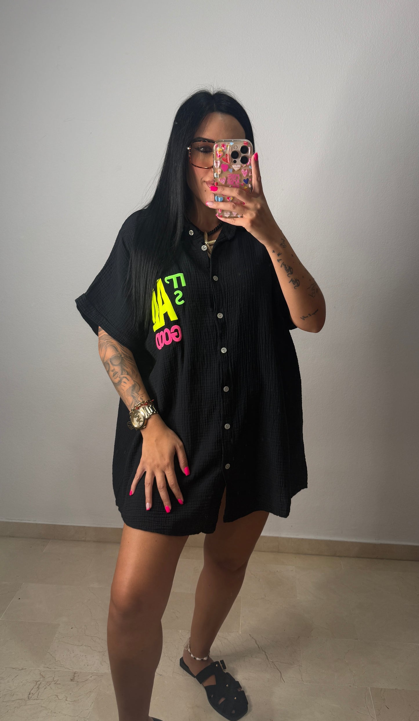 VESTIDO CAMISERO LUXURY FLÚOR