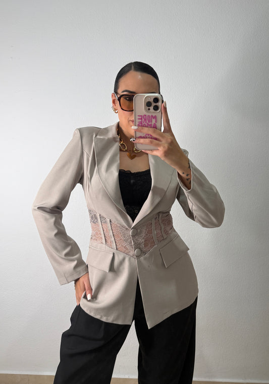 BLAZER DOLL LACE TAUPE
