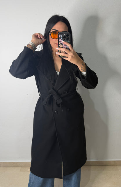 GABARDINA PAÑO BLACK