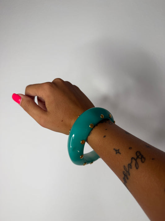 PULSERA EFECTO MARMOL VERDE AGUA