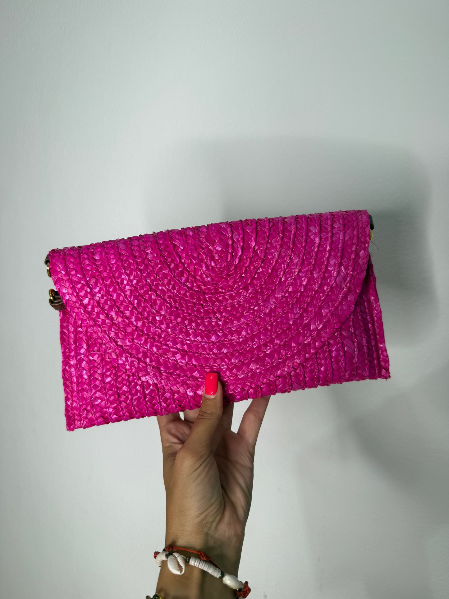 CLUTCH RAFIA PINK