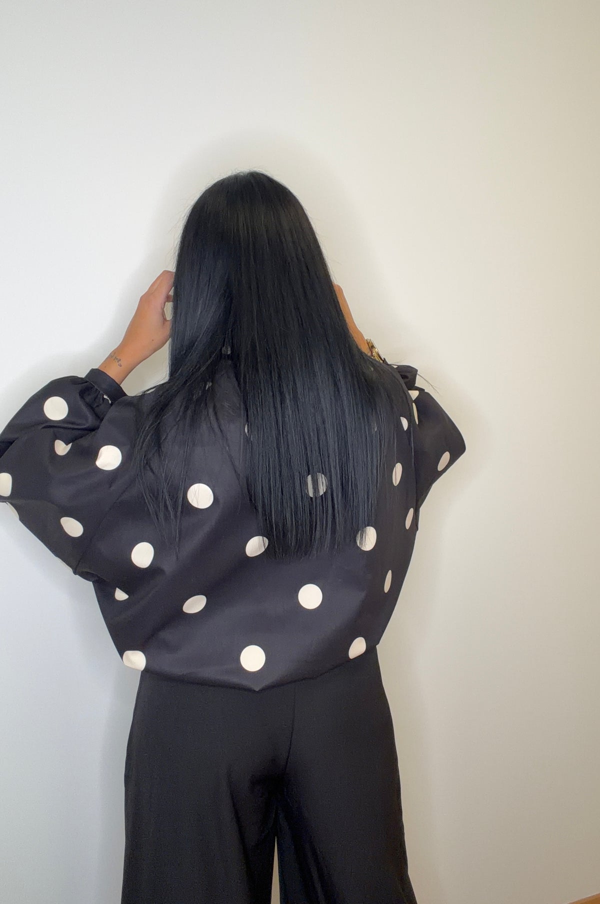 BOMBER POLKA DOT BLACK