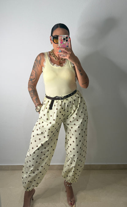 PANTALÓN GLOBO POLKA DOT YELLOW