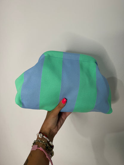 CLUTCH BICOLOR AQUA