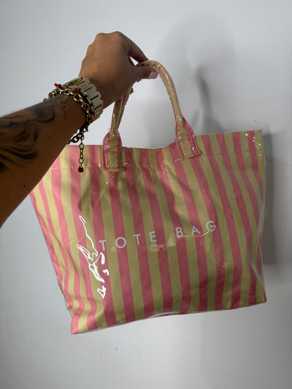 BOLSO PLAYERO TOTE ROSA AMARILLO