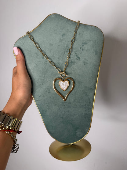 COLLAR CORA NÁCAR ACERO