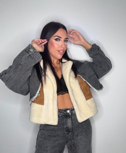 CAZADORA VINTAGE DENIM BORRE