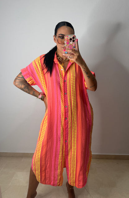 VESTIDO CAMISERO ÉTNICO FLÚOR
