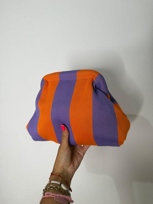 CLUTCH BICOLOR PURPLE ORANGE