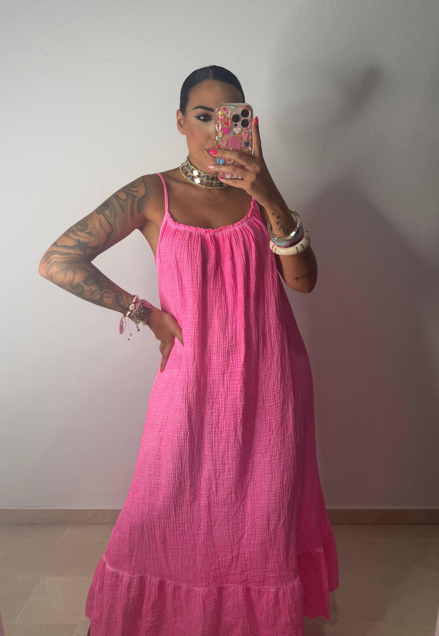 VESTIDO MENORCA FLÚOR PINK