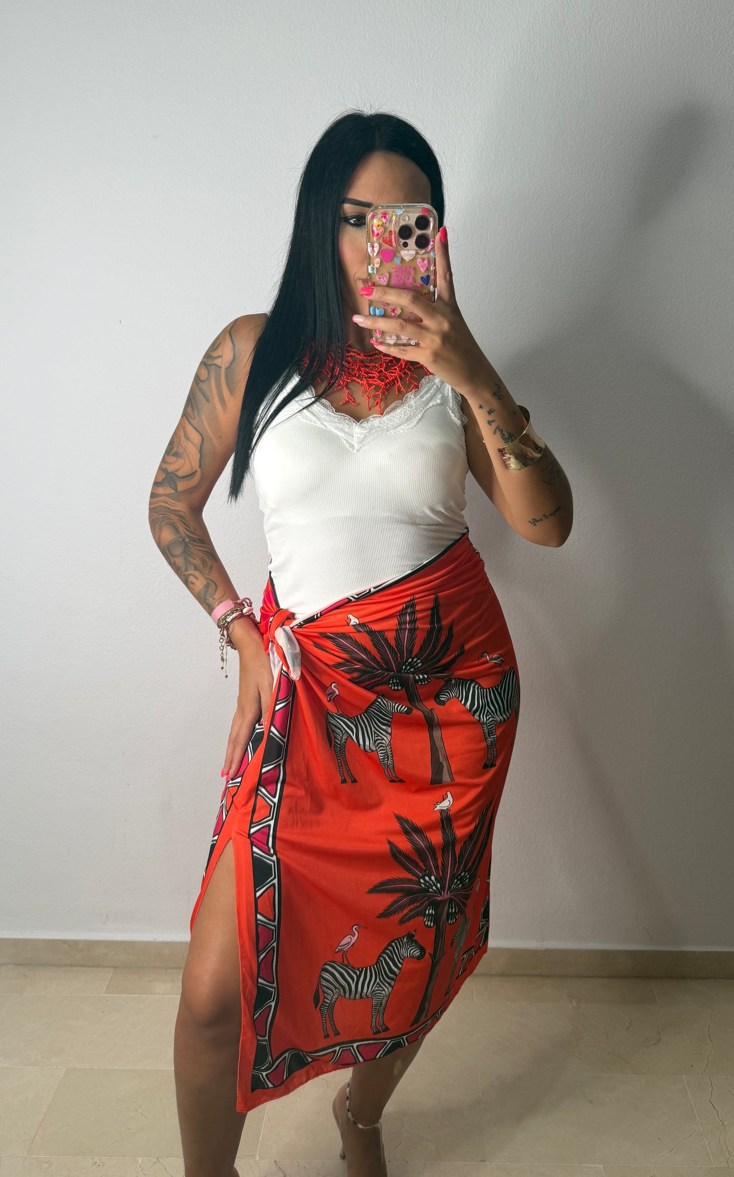 FALDA PAREO MIDI ZEBRAS