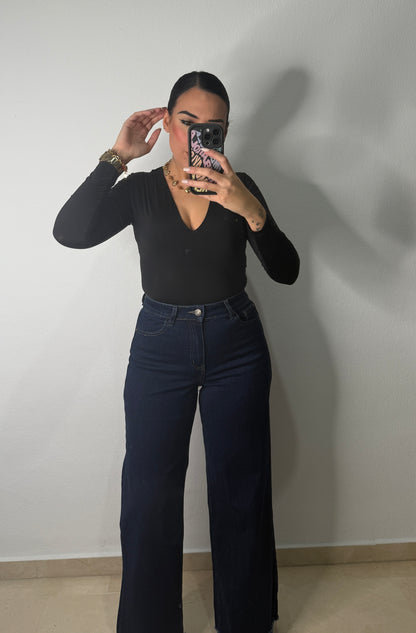 PANTALÓN DENIM WIDE LEG BLUE
