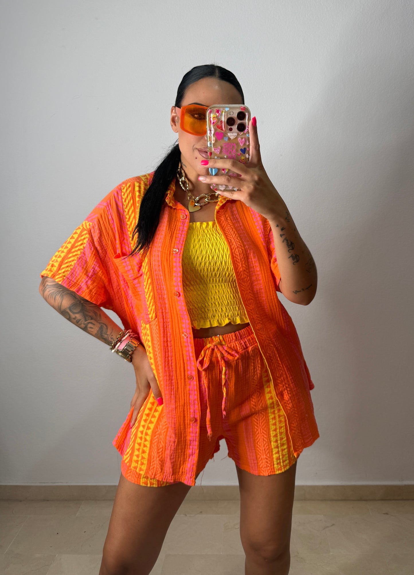 CONJUNTO ÉTNICO FLÚOR ORANGE