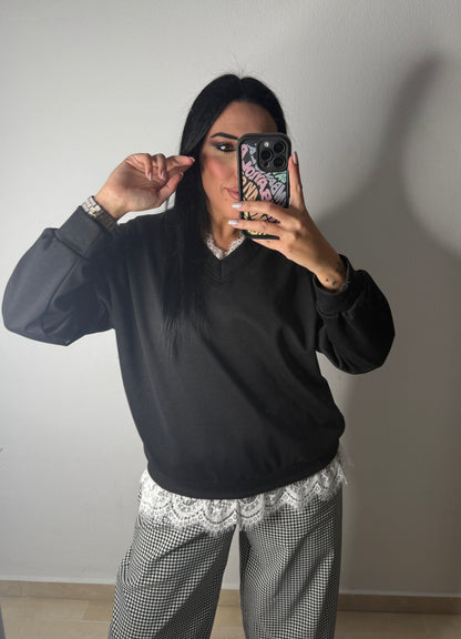 SUDADERA DETAIL ENCAJE