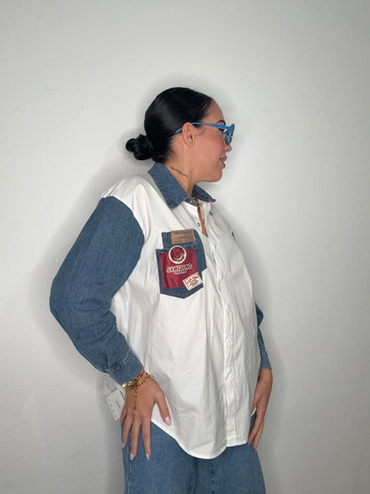 CAMISA COMBINADA DENIM