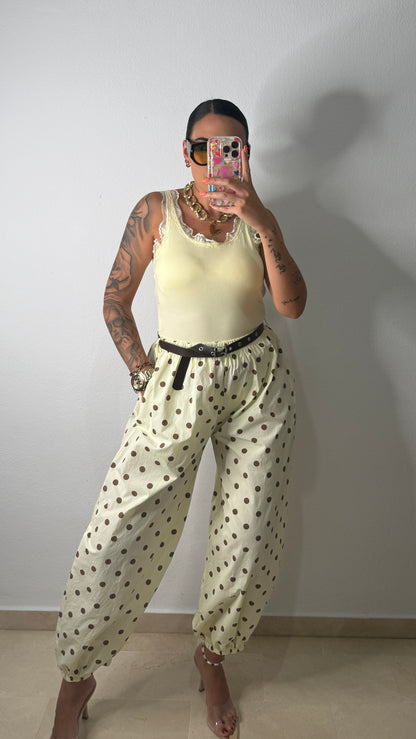 PANTALÓN GLOBO POLKA DOT YELLOW