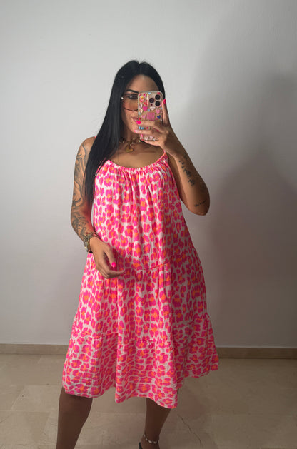 VESTIDO NEON LEO PINK