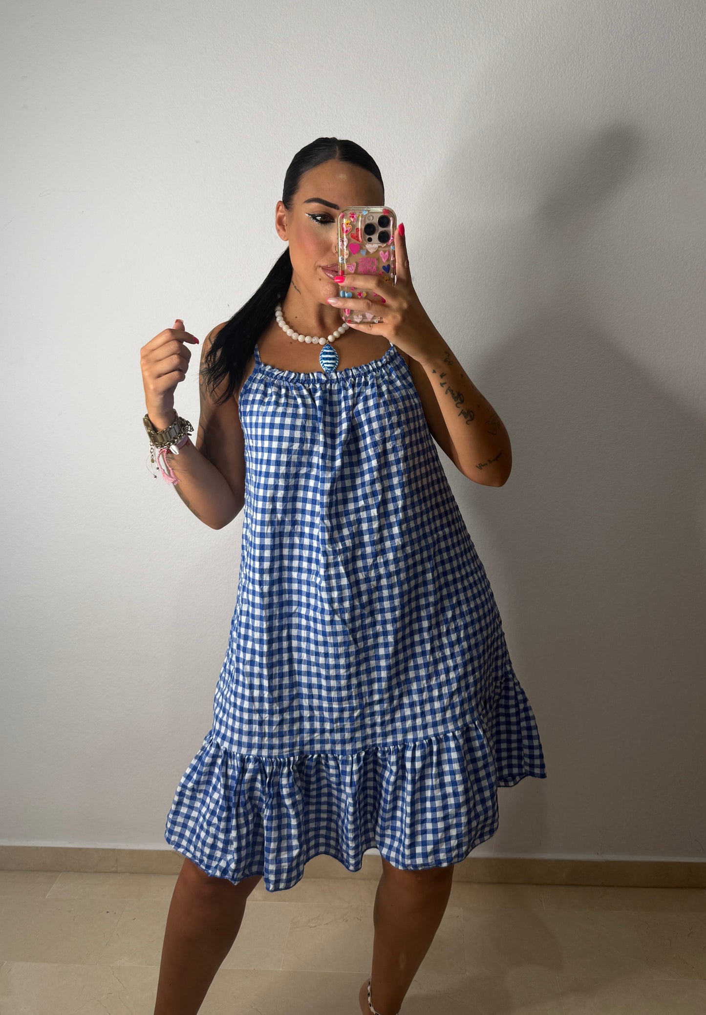 VESTIDO VICHY AZUL KLEIN