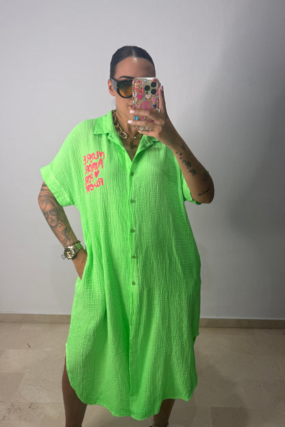 VESTIDO CAMISERO FLÚOR GREEN
