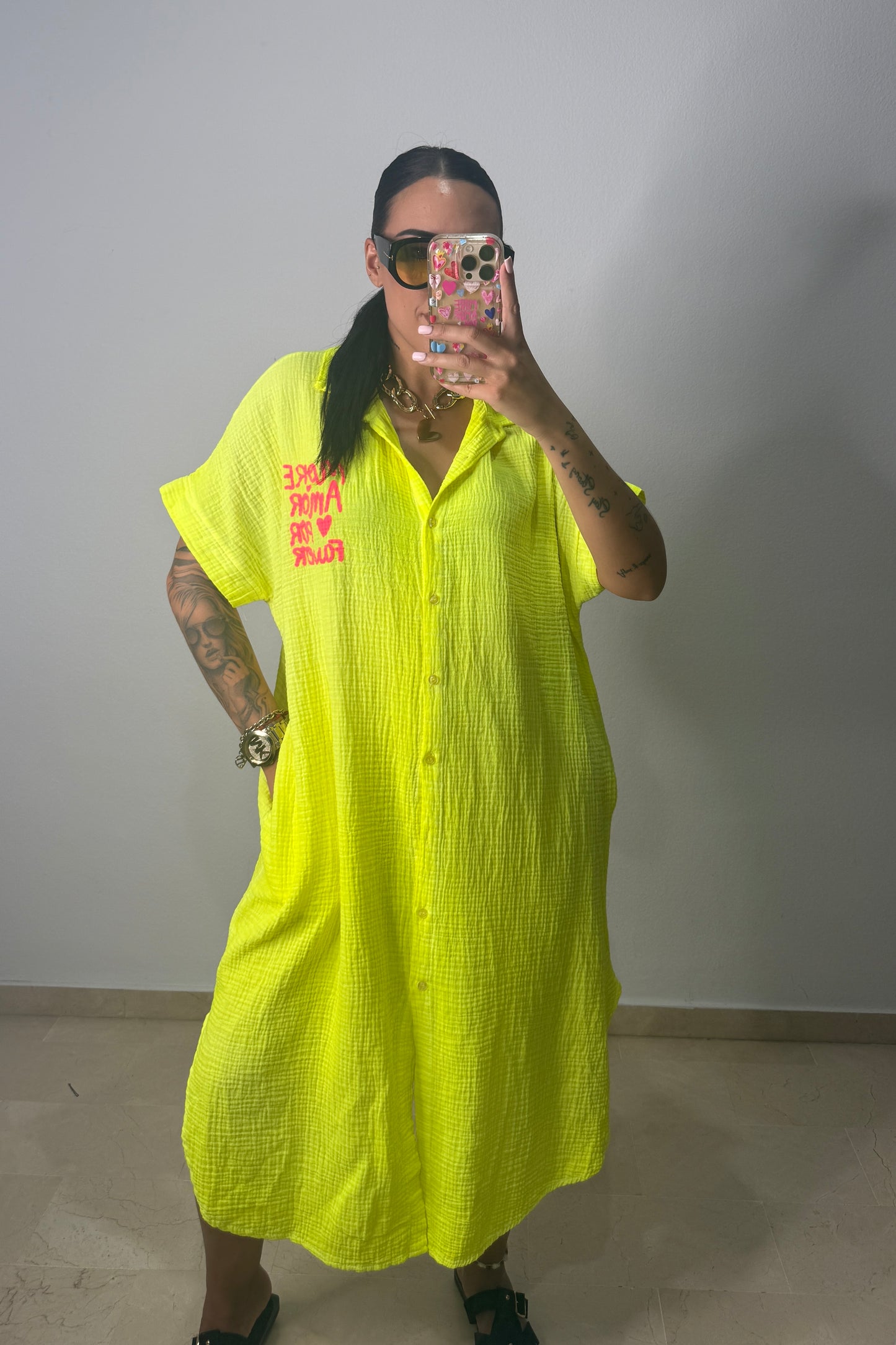 VESTIDO CAMISERO FLÚOR YELLOW