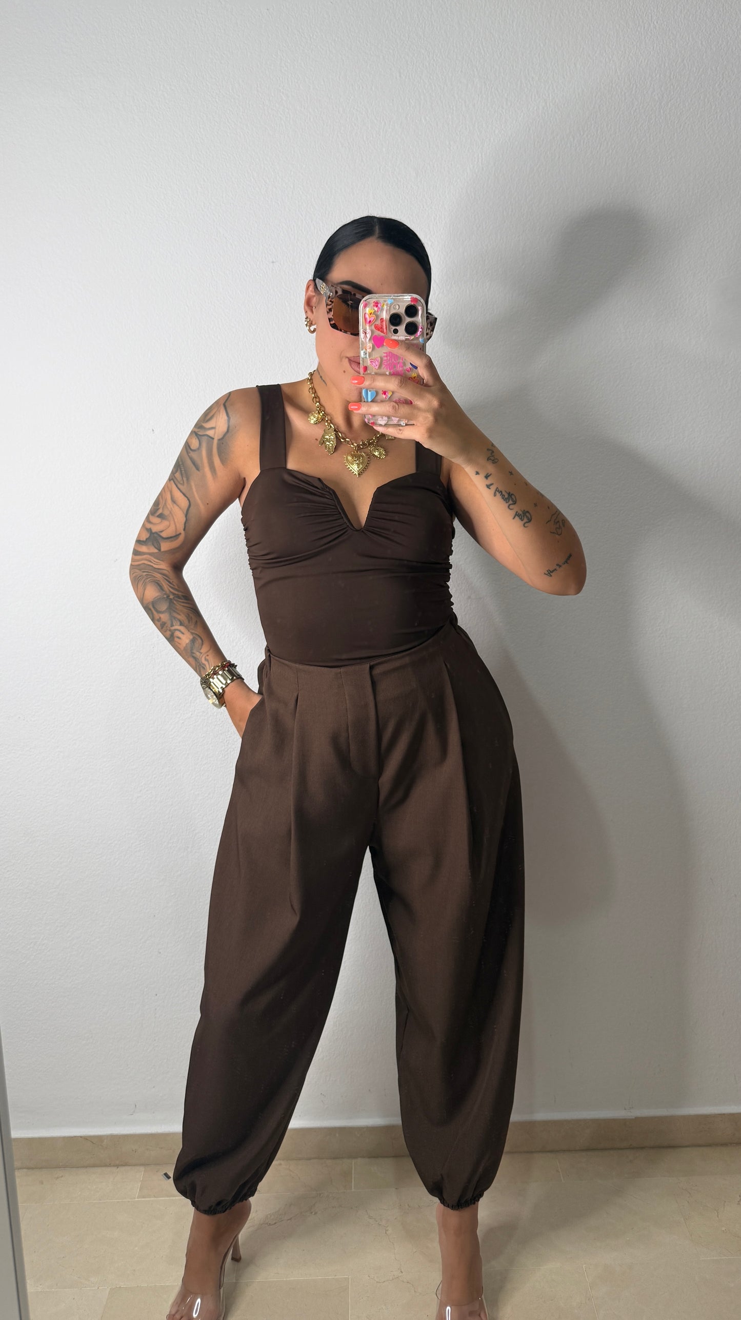 PANTALÓN FLUIDO BOMBACHO BROWN