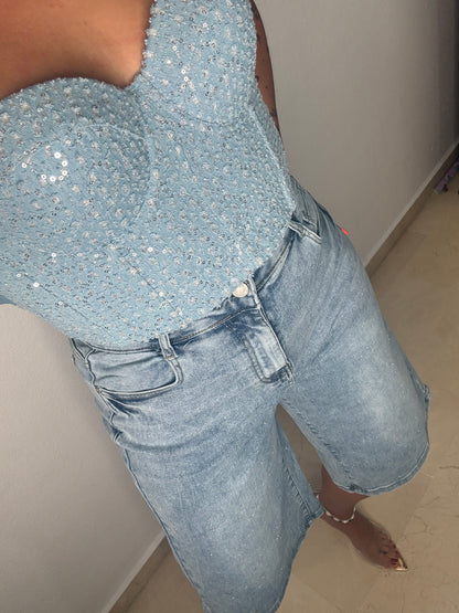 BERMUDA DENIM GLITTER