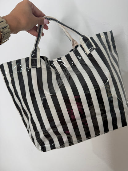 BOLSO PLAYERO TOTE BLANCO NEGRO