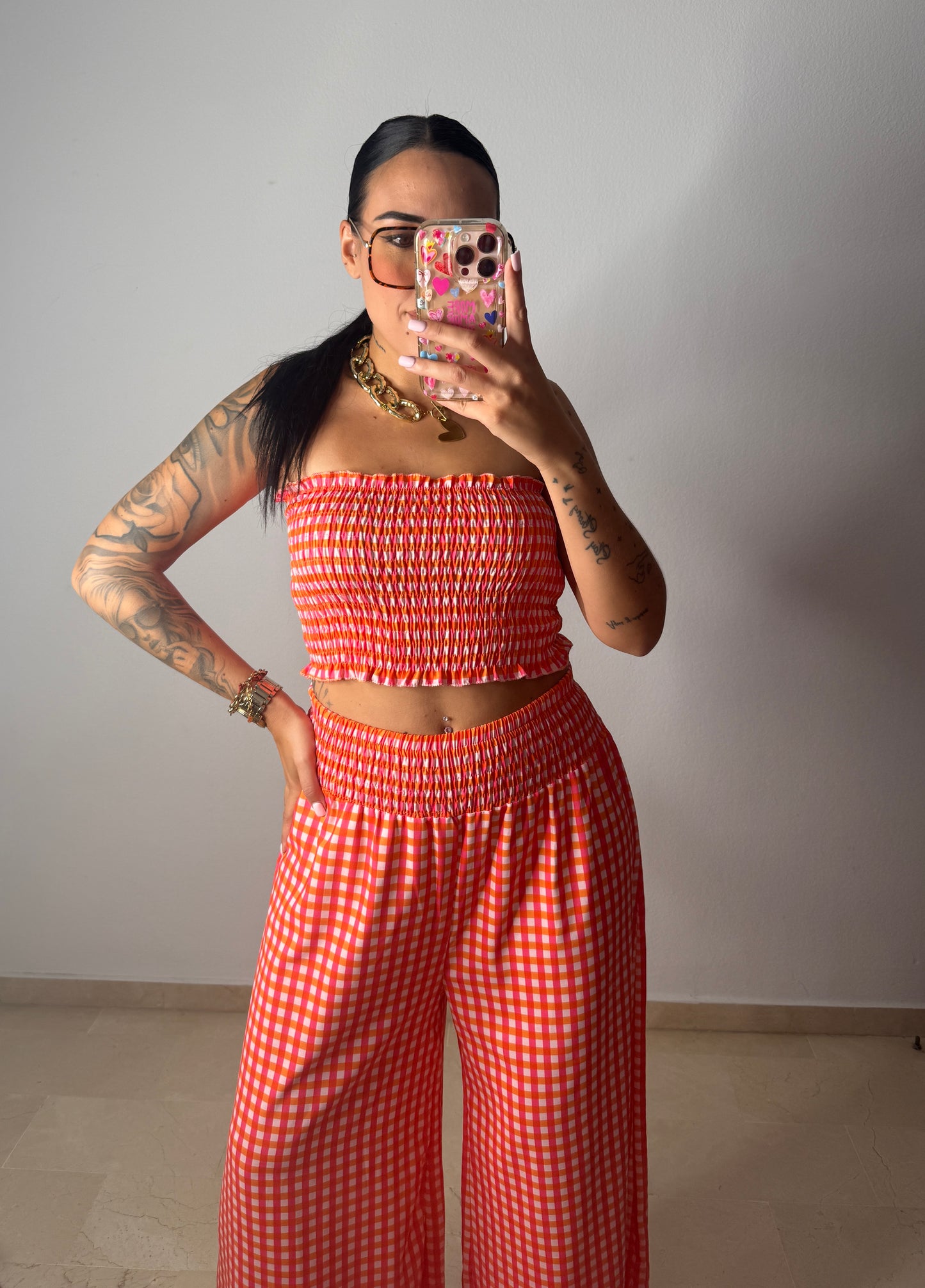 CONJUNTO CELIA FUCSIA NARANJA