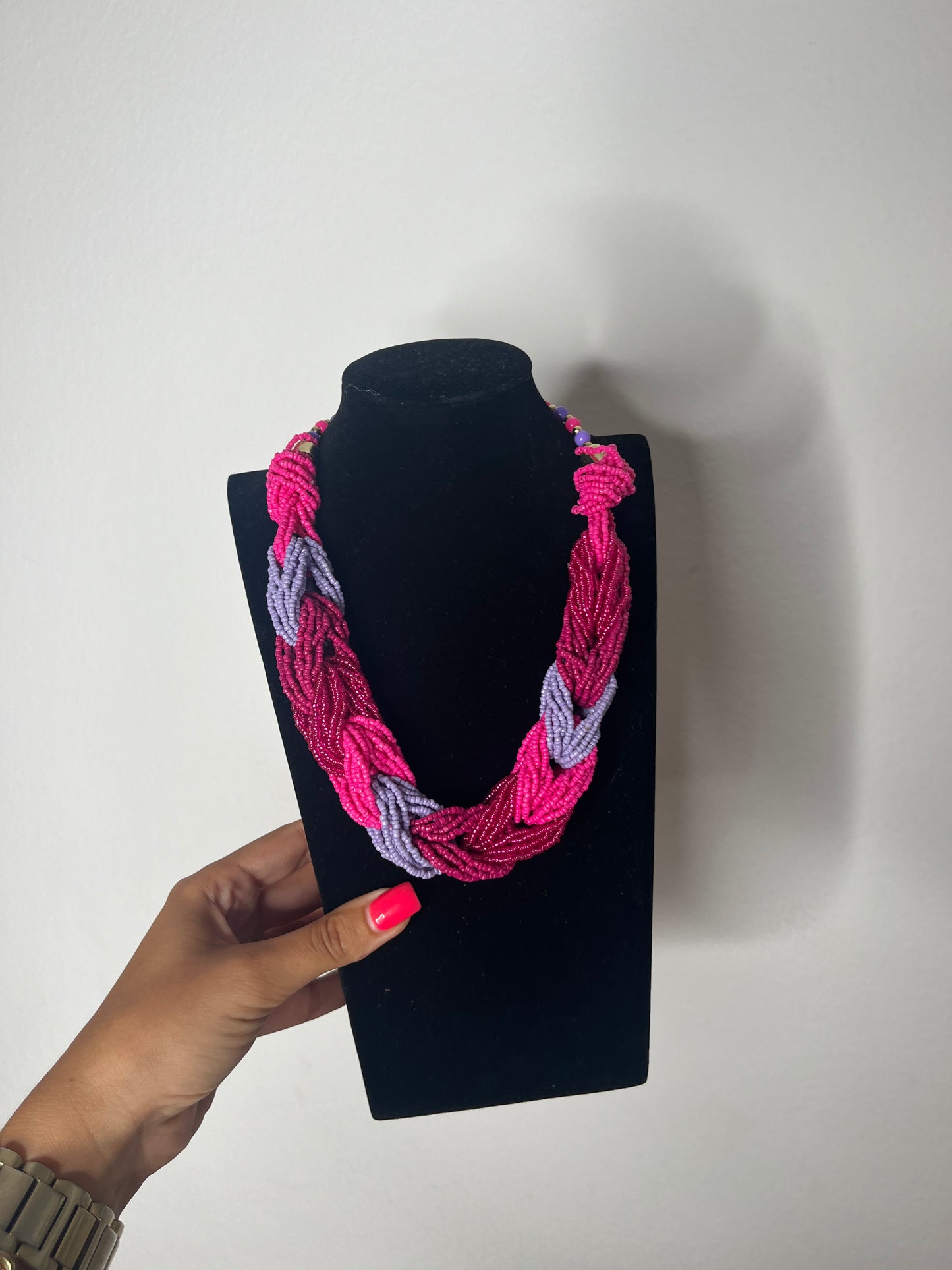 COLLAR TRENZADO PINK