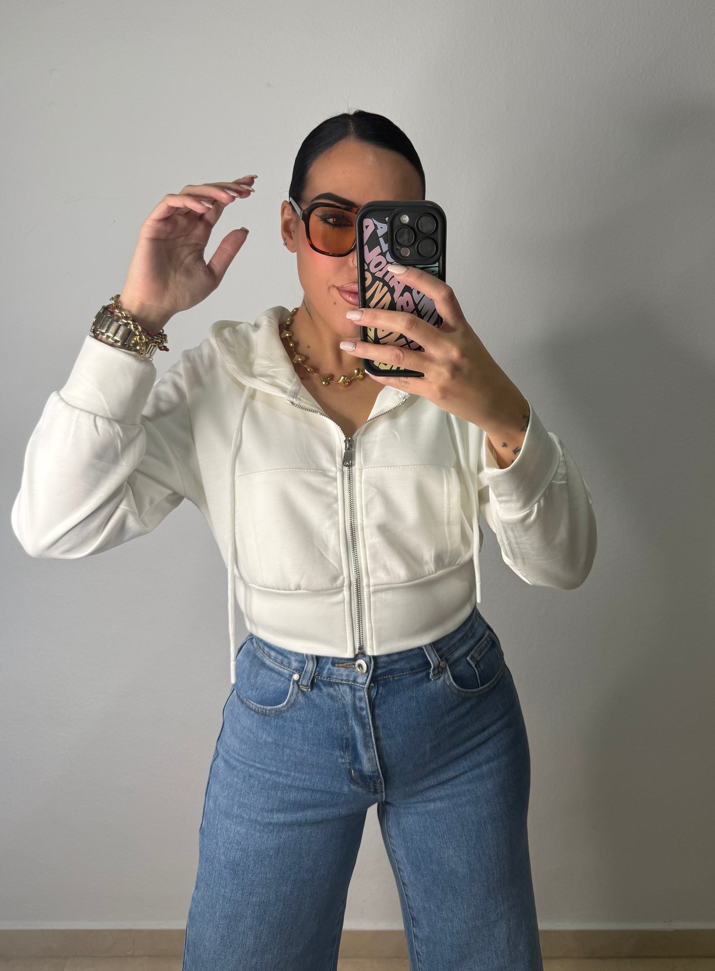 SUDADERA CAPUCHA WHITE