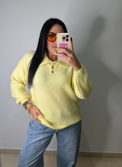 JERSEY POLO AMARILLO PASTEL