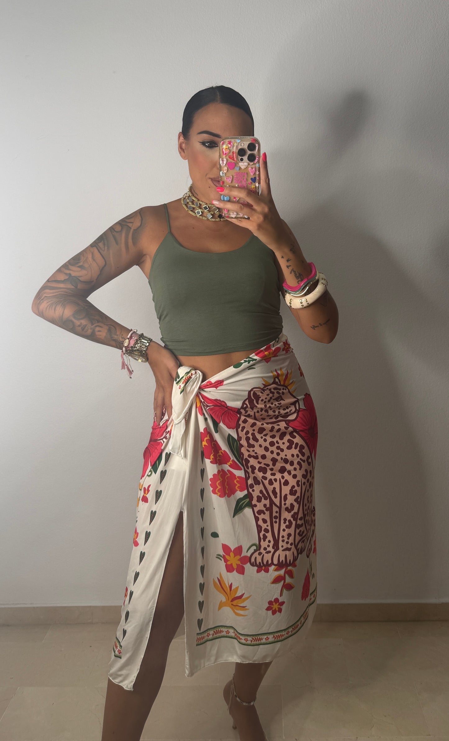 FALDA PAREO MIDI GUEPARD