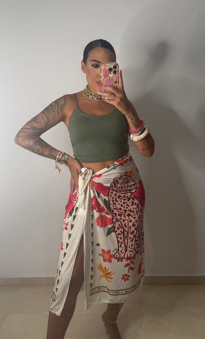 FALDA PAREO MIDI GUEPARD