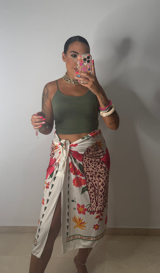 FALDA PAREO MIDI GUEPARD