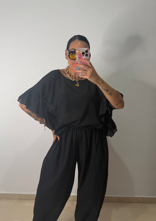 BLUSA VOLANTE BLACK