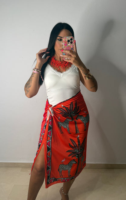 FALDA PAREO MIDI ZEBRAS