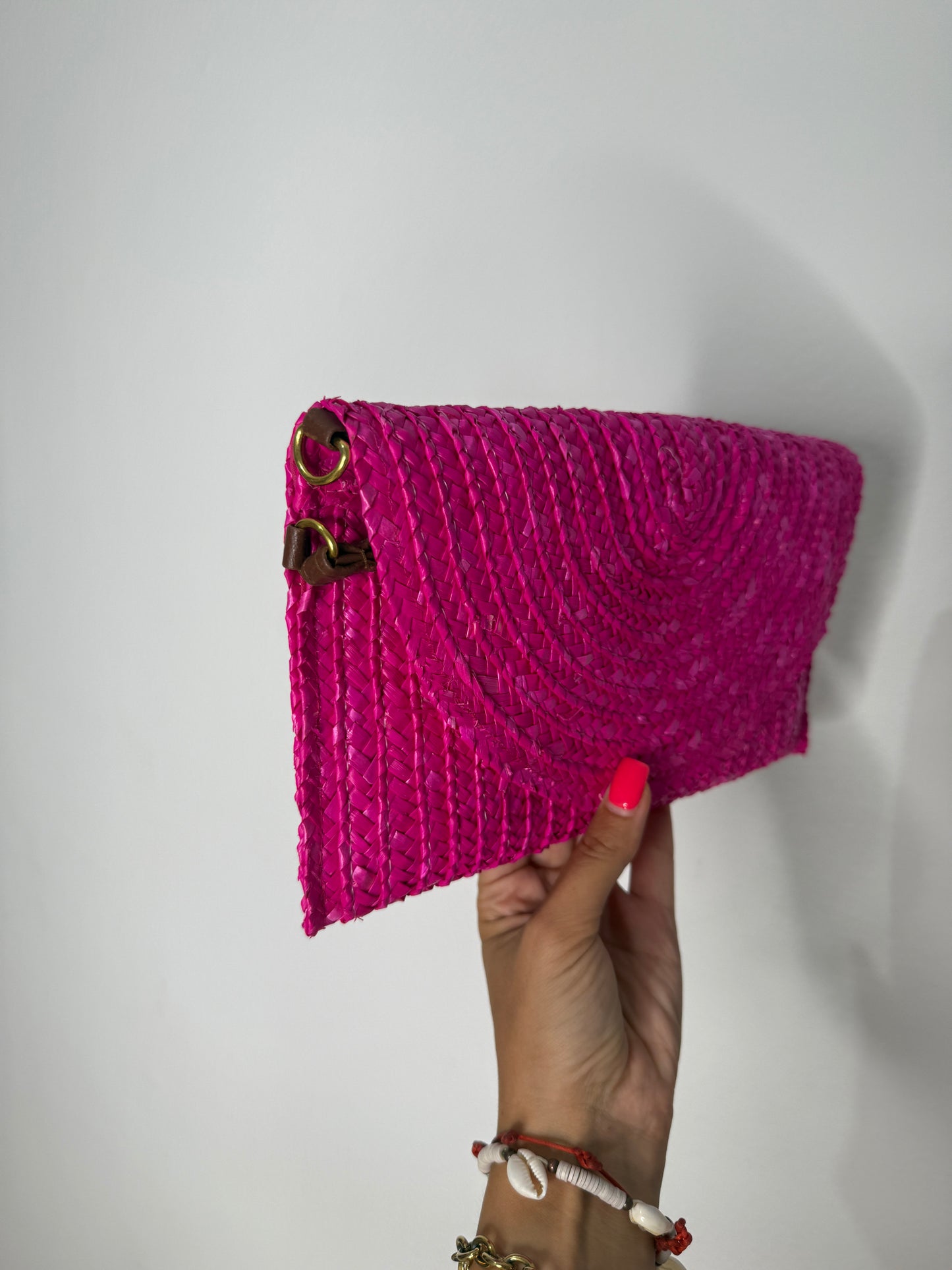 CLUTCH RAFIA PINK