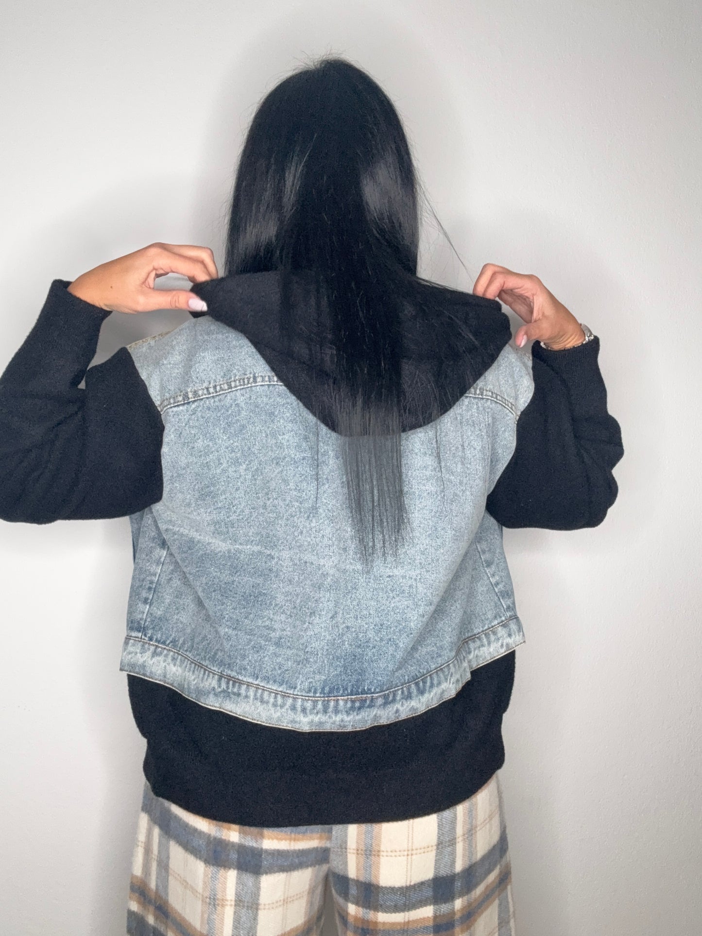 CHAQUETA DENIM COMBI BLACK