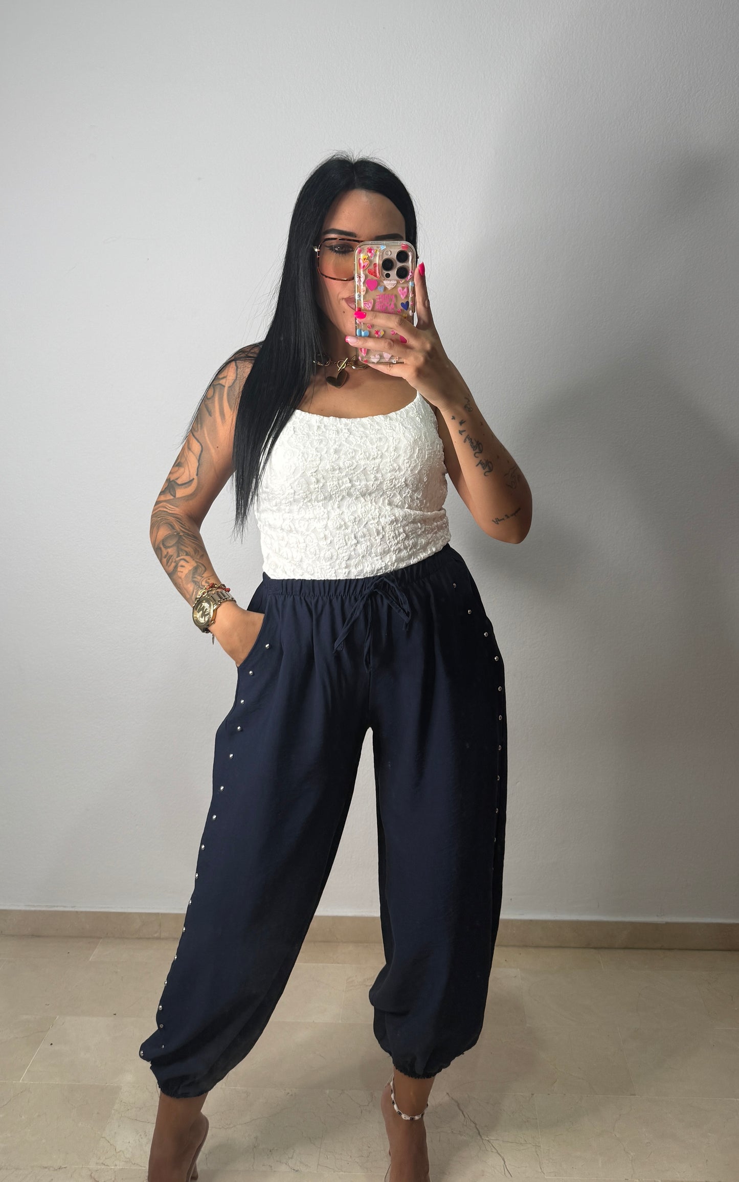 PANTALÓN TACHAS BLUE NAVY