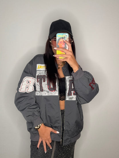 BOMBER LUXURY LACE GREY