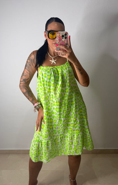 VESTIDO FLÚOR LEO GREEN